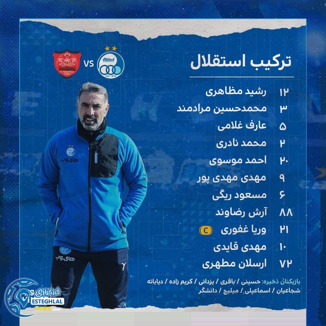 ترکیب استقلال در شهرآورد نود و سوم