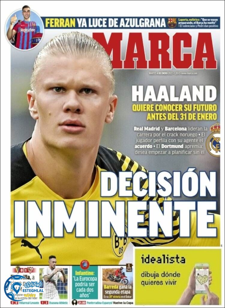 روزنامه ورزشی مارکا سه شنبه 14 دی 1400