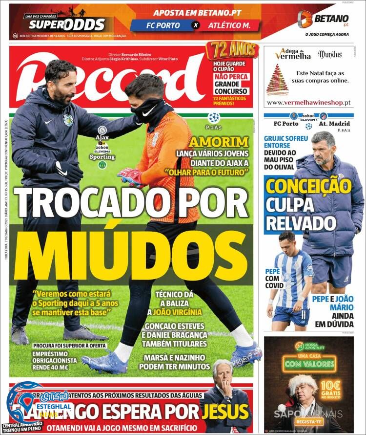 روزنامه ورزشی رکورد سه شنبه 16 آذر 1400