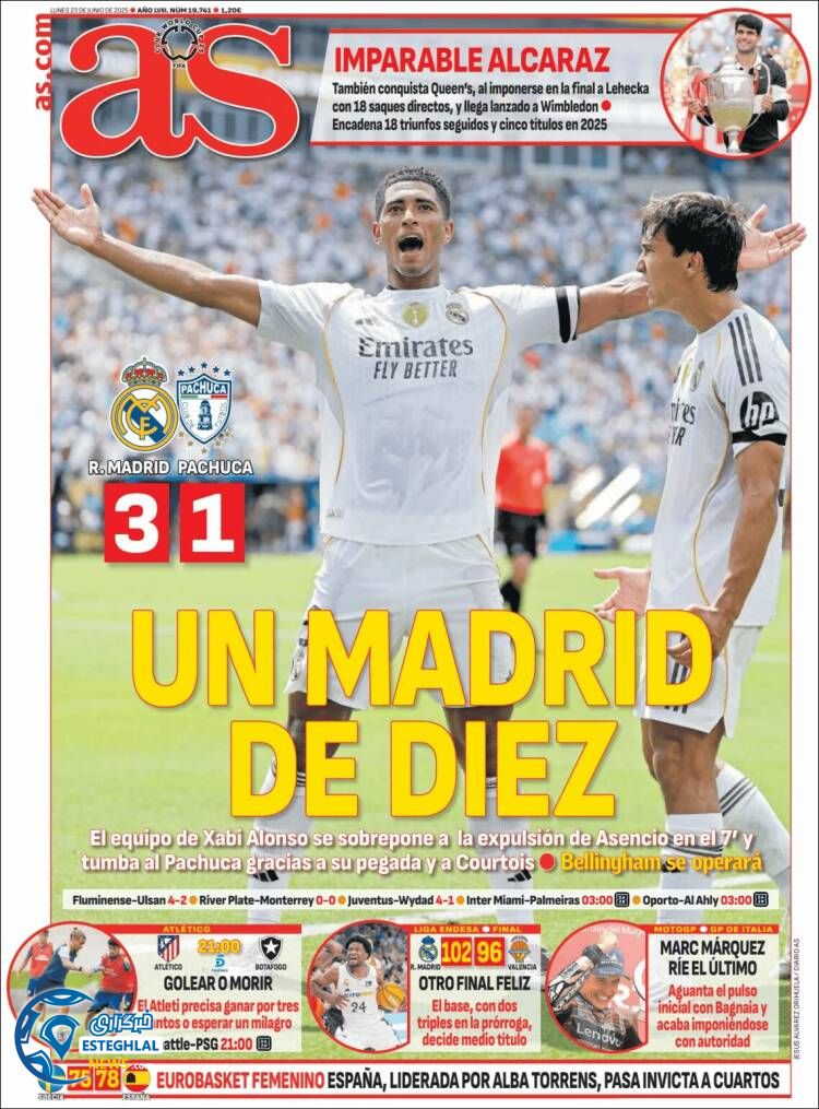 روزنامه ورزشی آ اس دوشنبه 2 تیر 1404  