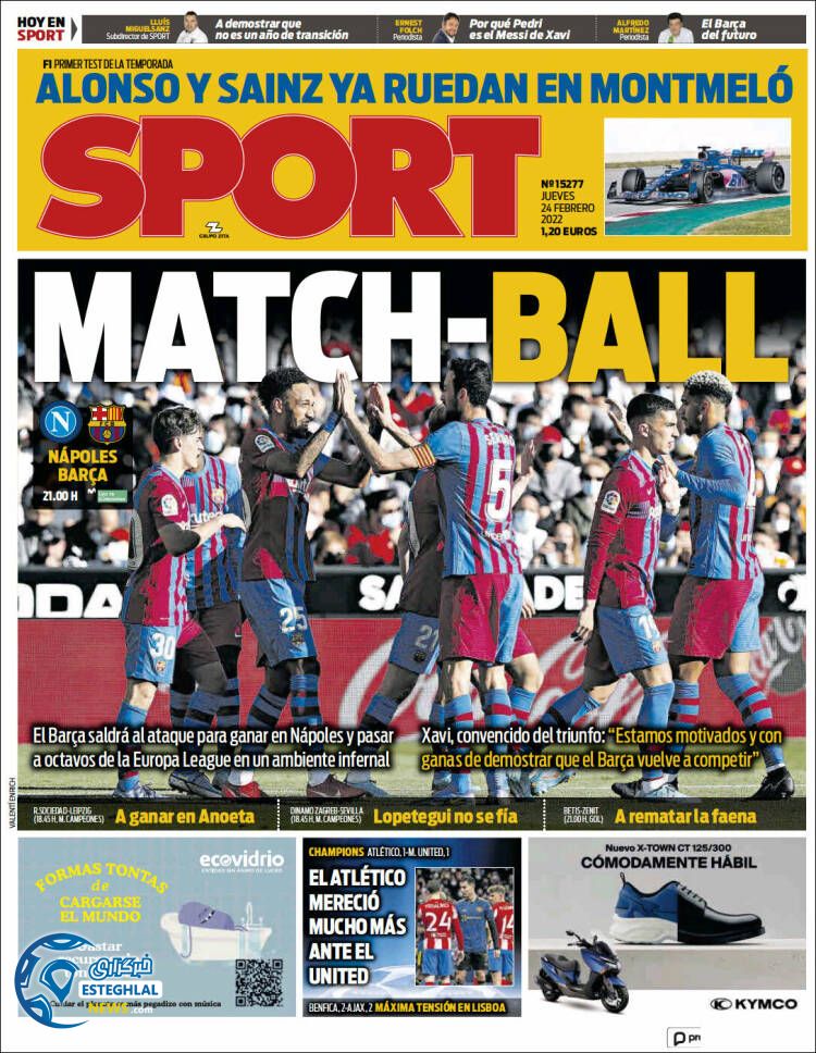 روزنامه ورزشی اسپورت پنجشنبه 5 اسفند 1400