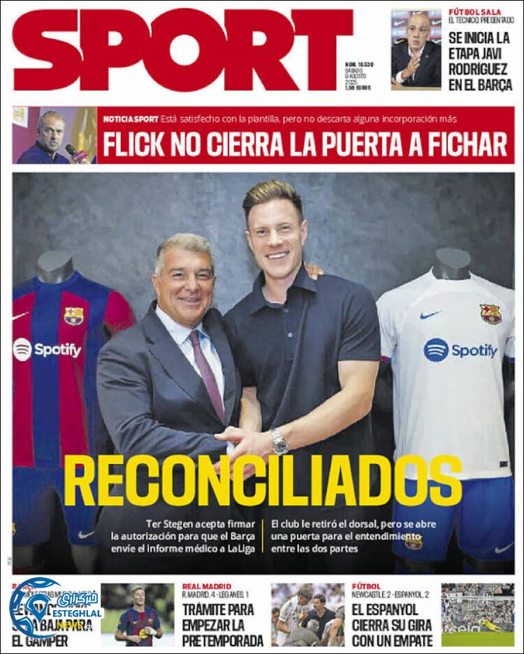 روزنامه ورزشی اسپورت شنبه 18 مرداد 1404  