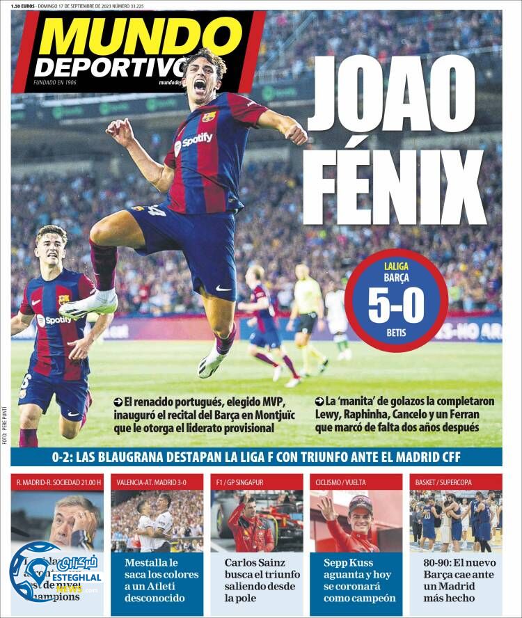 روزنامه ورزشی موندو دپورتیوو یکشنبه 26 شهریور 1402 