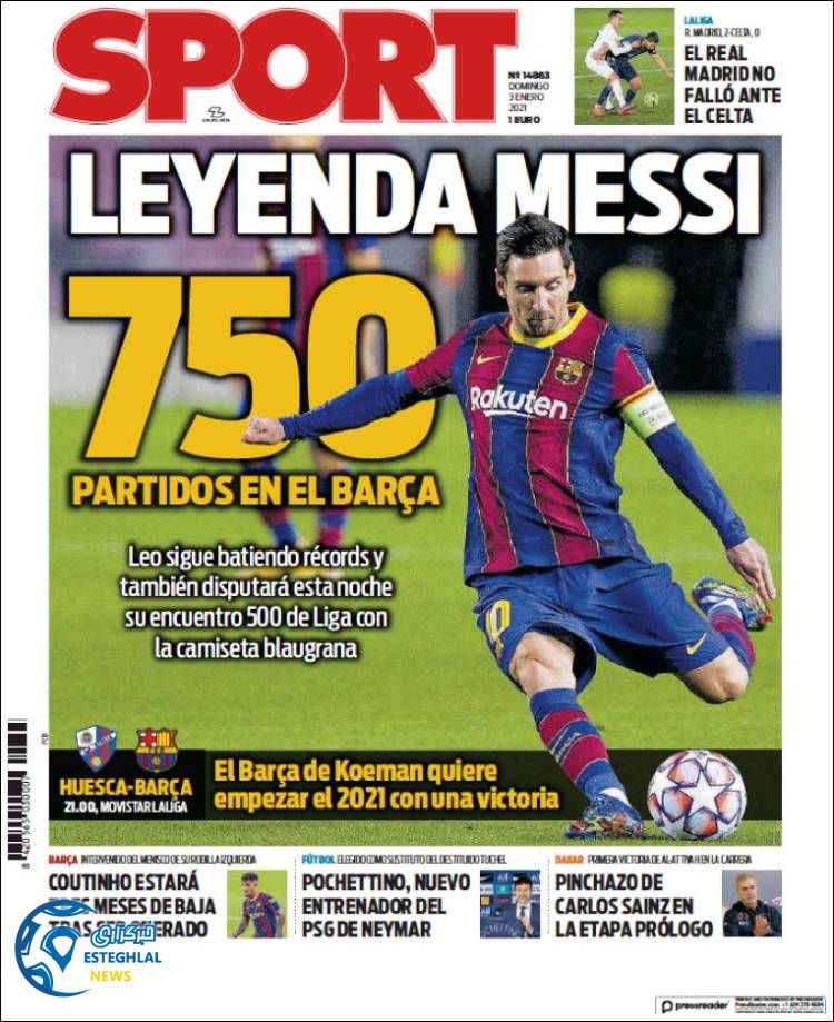 روزنامه ورزشی اسپورت یکشنبه 14 دی 1399