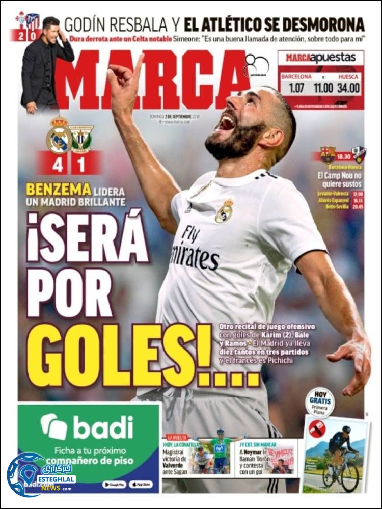 روزنامه ورزشی مارکا یکشنبه 11 شهریور 1397