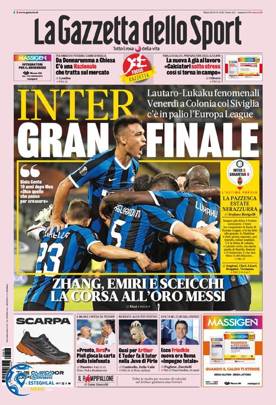 روزنامه ورزشی گاتزتا دلو اسپورت سه شنبه 28 مرداد 1399