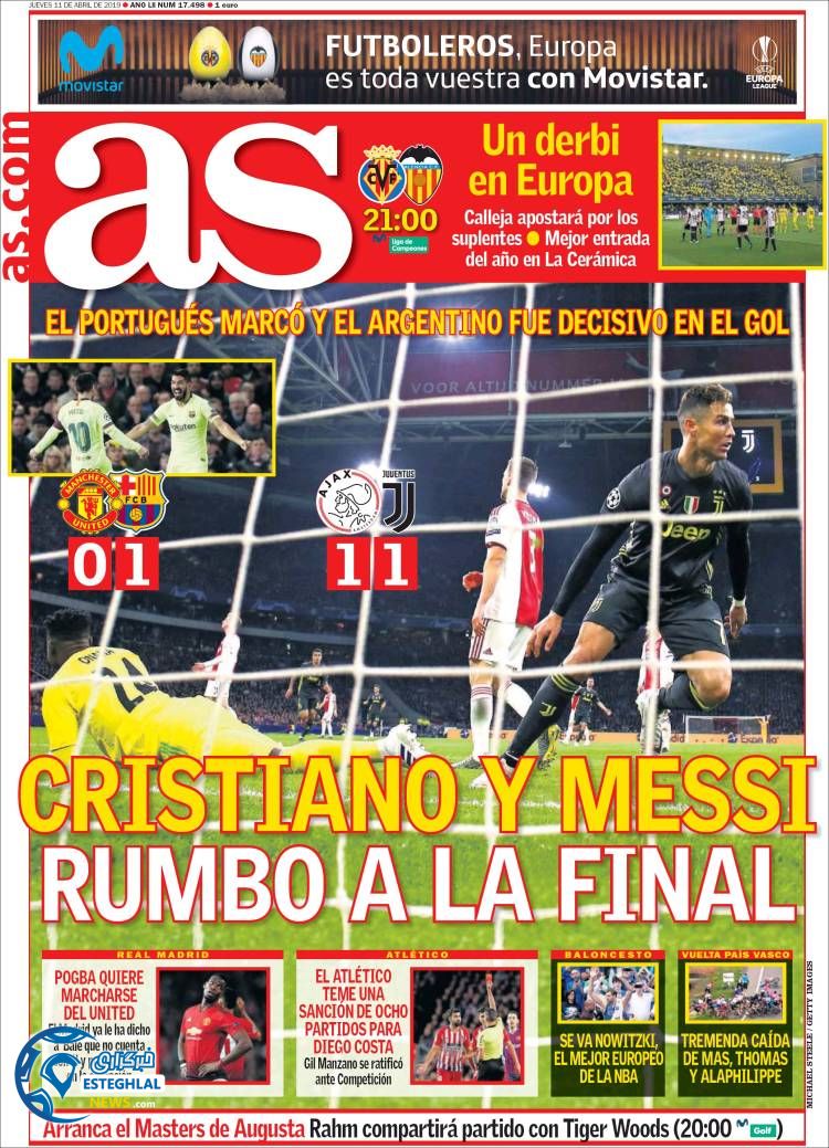 روزنامه ورزشی آاس پنجشنبه 22 فروردین 1398