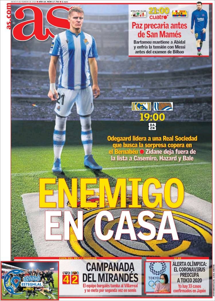 روزنامه ورزشی آاس پنجشنبه 17 بهمن 1398