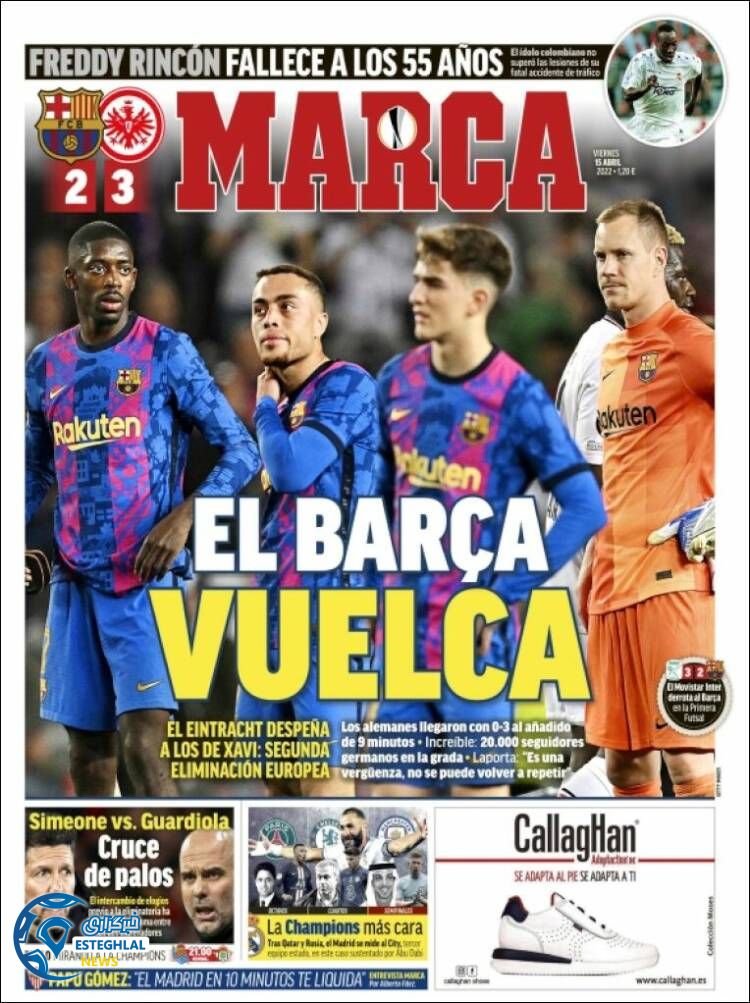 روزنامه ورزشی  مارکا جمعه 26 فروردین 1401