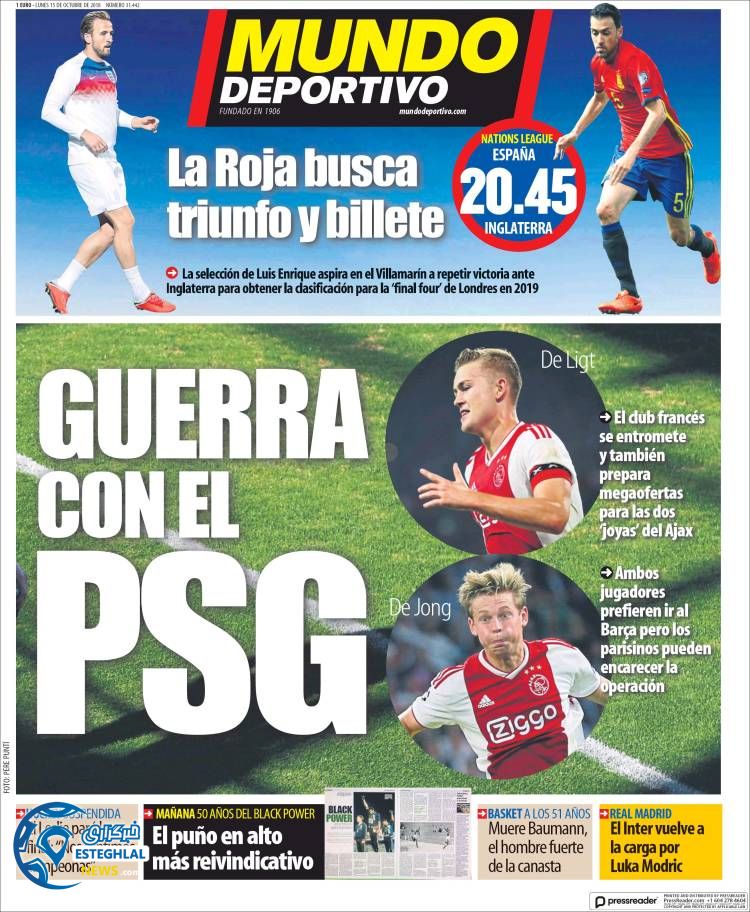 روزنامه ورزشی موندو دپورتیوو دوشنبه 23 مهر 1397