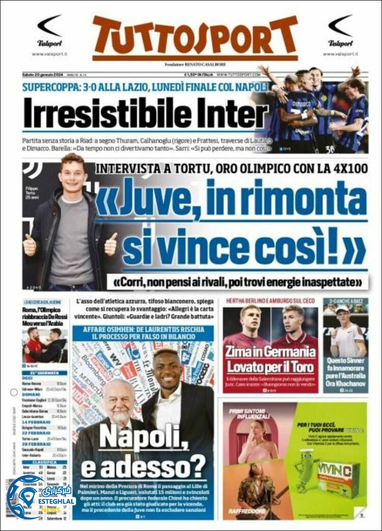 روزنامه  ورزشی توتو اسپورت شنبه 30 دی 1402 