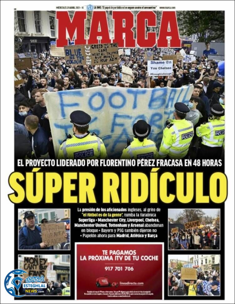 روزنامه ورزشی مارکا چهارشنبه 1 اردیبهشت 1400