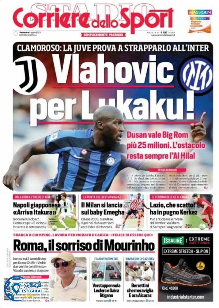 روزنامه ورزشی کوریره دلو اسپورت یکشنبه 18 تیر 1402 