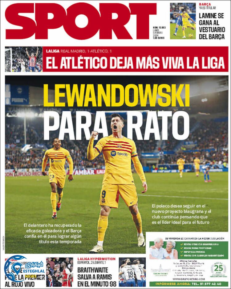 روزنامه ورزشی اسپورت دوشنبه 16 بهمن 1402 