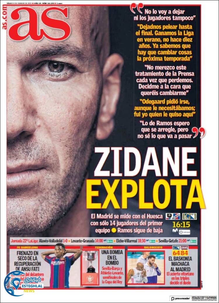 روزنامه ورزشی آاس شنبه 18 بهمن 1399