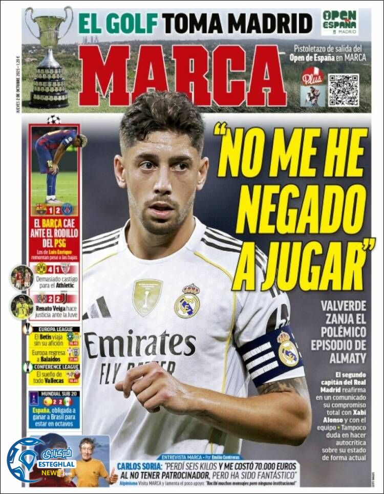 روزنامه ورزشی مارکا  پنجشنبه 10 مهر 1404  