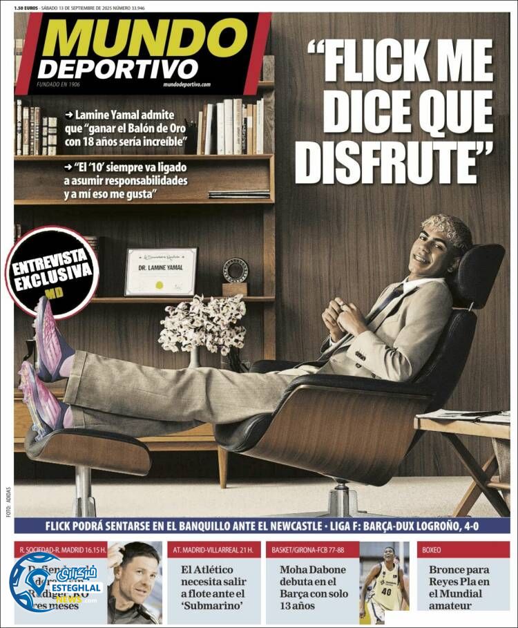 روزنامه ورزشی موندو دپورتیوو شنبه 22 شهریور 1404 