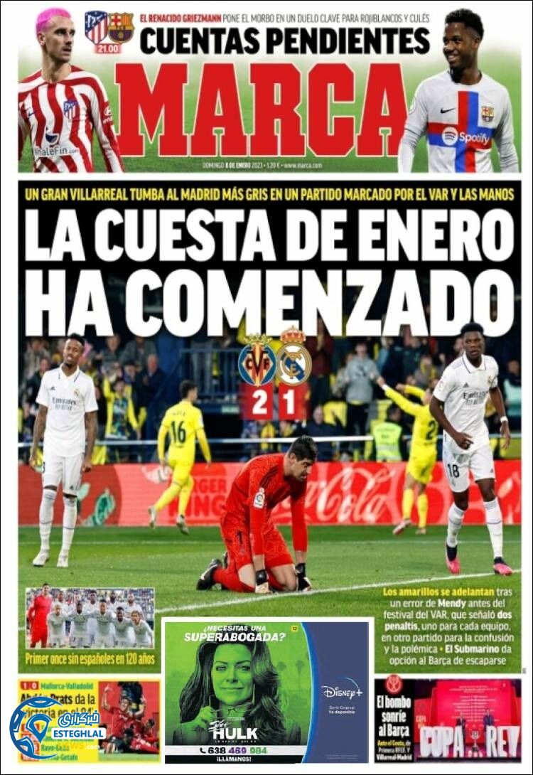 روزنامه ورزشی مارکا یکشنبه 18 دی 1401 