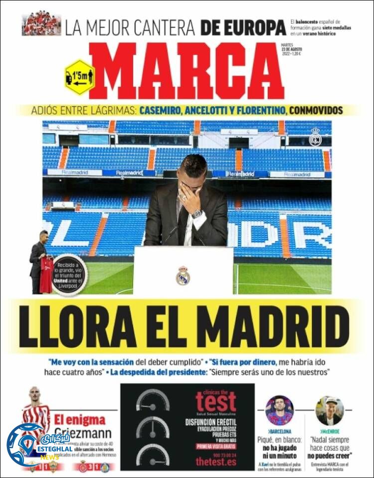 روزنامه ورزشی مارکا سه شنبه 1 شهریور 1401 