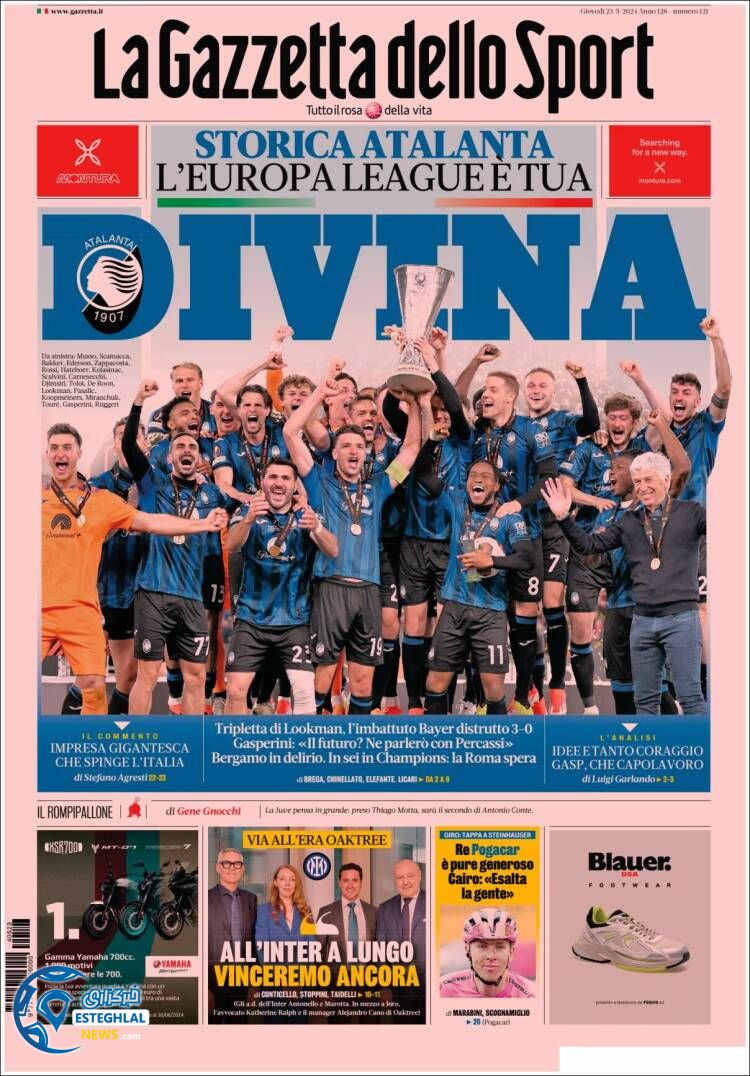 روزنامه ورزشی گاتزتا دلو اسپورت پنجشنبه 3 خرداد 1403 