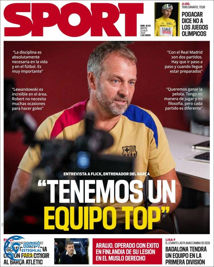 روزنامه ورزشی اسپورت سه شنبه 2 مرداد 1403 