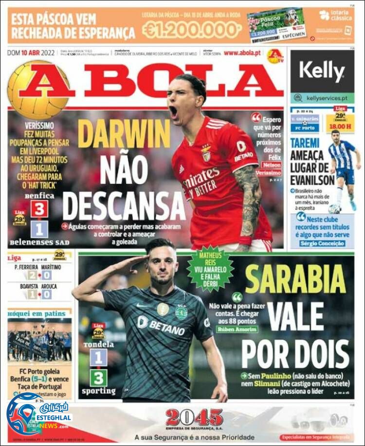 روزنامه ورزشی آبولا یکشنبه 21 فروردین 1401