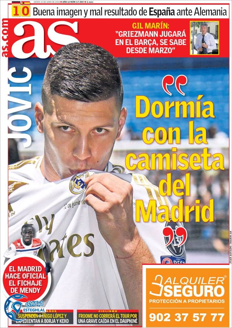 روزنامه ورزشی آاس پنجشنبه 23 خرداد 1398