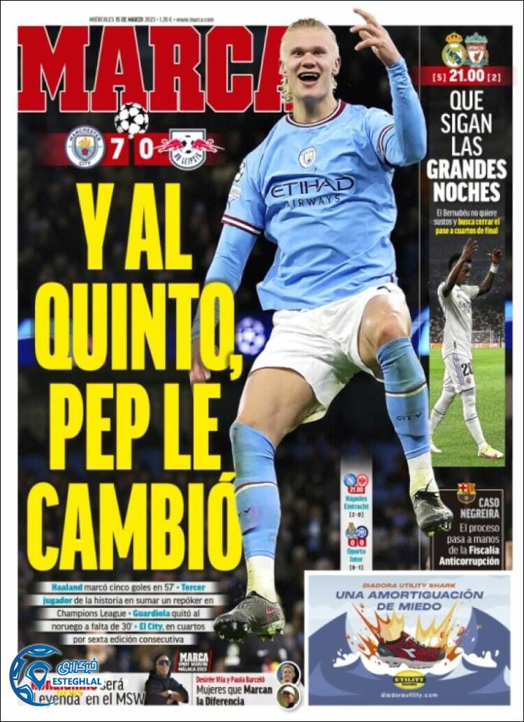 روزنامه ورزشی مارکا چهارشنبه 24 اسفند 1401 