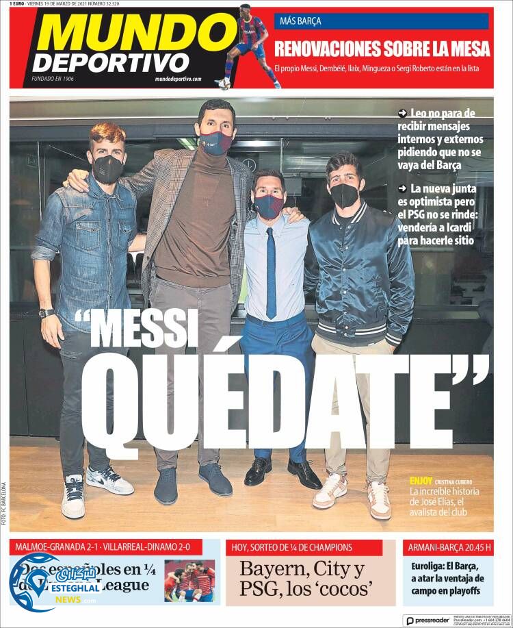 روزنامه ورزشی موندو دپورتیوو جمعه 29 اسفند 1399