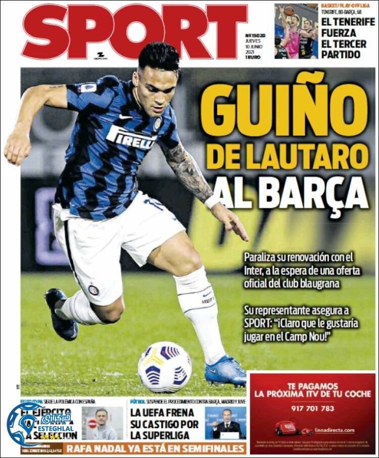 روزنامه ورزشی اسپورت پنجشنبه 20 خرداد 1400