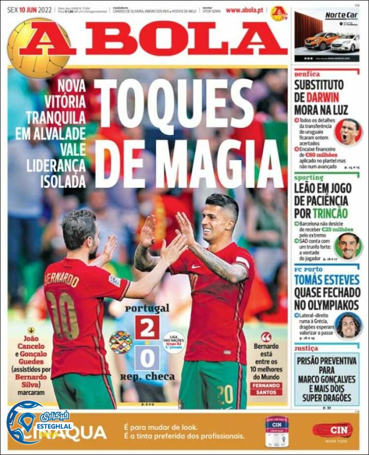 روزنامه ورزشی آبولا جمعه 20 خرداد 1401