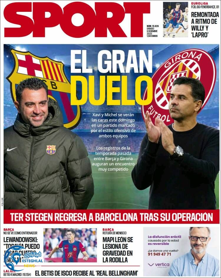 روزنامه ورزشی اسپورت شنبه 18 آذر 1402 