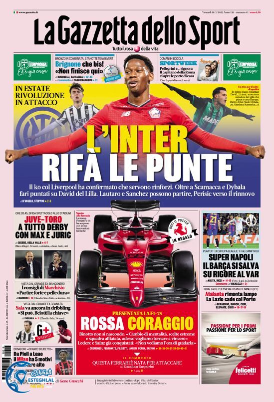 روزنامه ورزشی گاتزتا دلو اسپورت جمعه 29 بهمن 1400