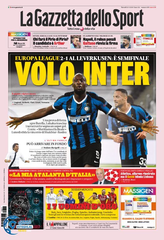 روزنامه ورزشی گاتزتا دلو اسپورت سه شنبه 21 مرداد 1399