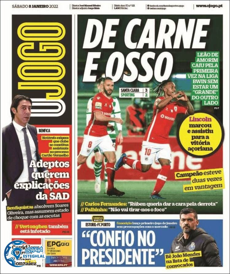 روزنامه ورزشی اوجوگو شنبه 18 دی 1400