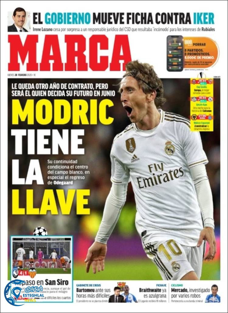 روزنامه ورزشی مارکا پنجشنبه 1 اسفند 1398