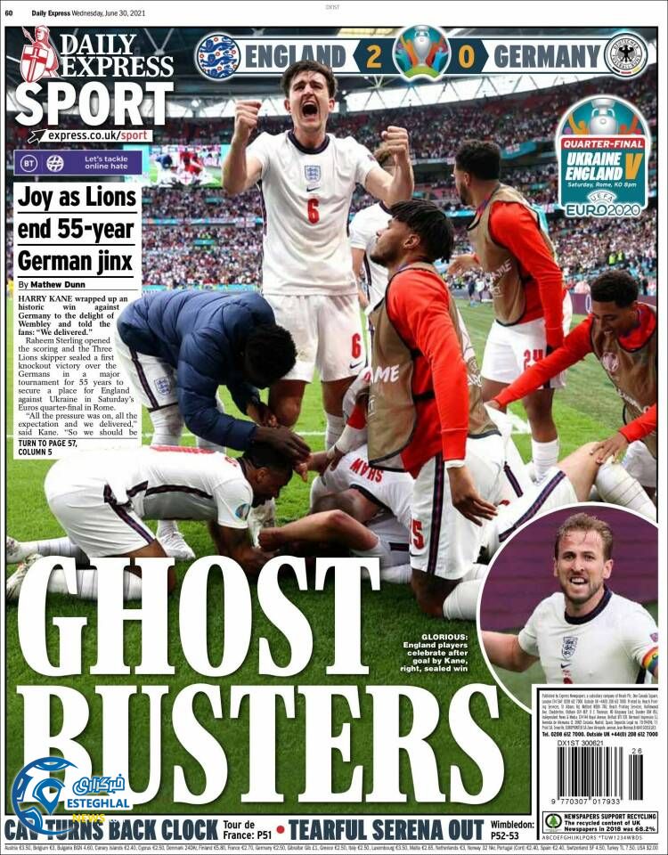 روزنامه ورزشی اکسپرس اسپورت چهارشنبه 9 تیر 1400