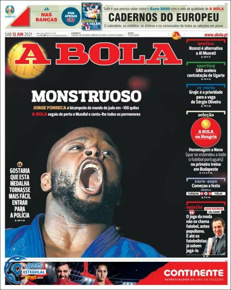 روزنامه ورزشی آبولا شنبه 22 خرداد 1400