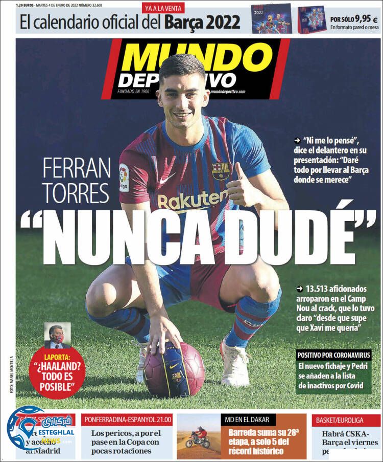 روزنامه ورزشی موندو دپورتیوو سه شنبه 14 دی 1400