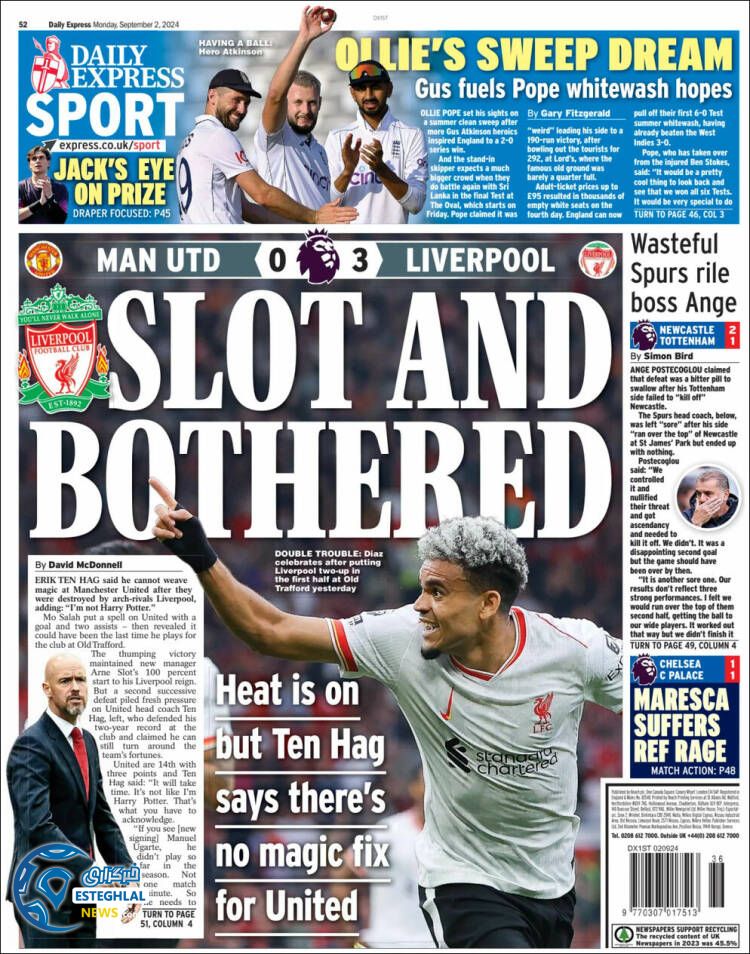 روزنامه ورزشی اکسپرس اسپورت دوشنبه 12 شهریور 1403 