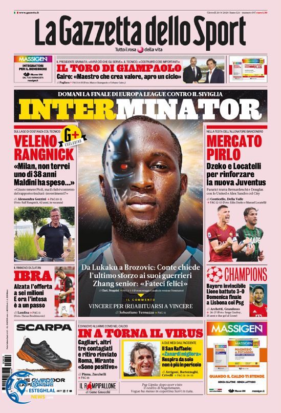 روزنامه  ورزشی گاتزتا دلو اسپورت پنجشنبه 30 مرداد 1399