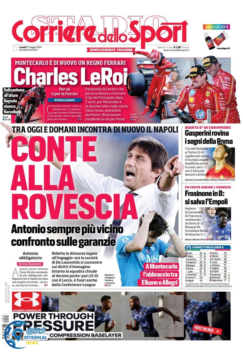 روزنامه  ورزشی کوریره دلو اسپورت دوشنبه 7 خرداد 1403 