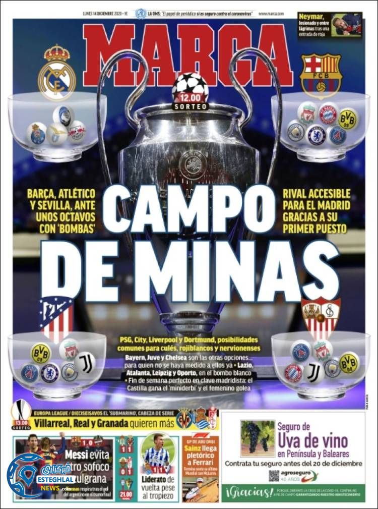 روزنامه ورزشی مارکا دوشنبه 24 آذر 1399