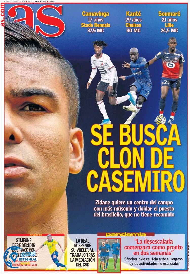 روزنامه ورزشی آاس دوشنبه 25 فروردین 1399