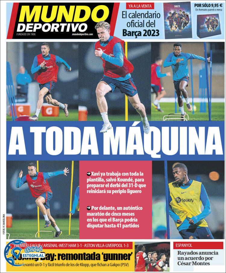 روزنامه ورزشی موندو دپورتیوو سه شنبه 6 دی 1401 