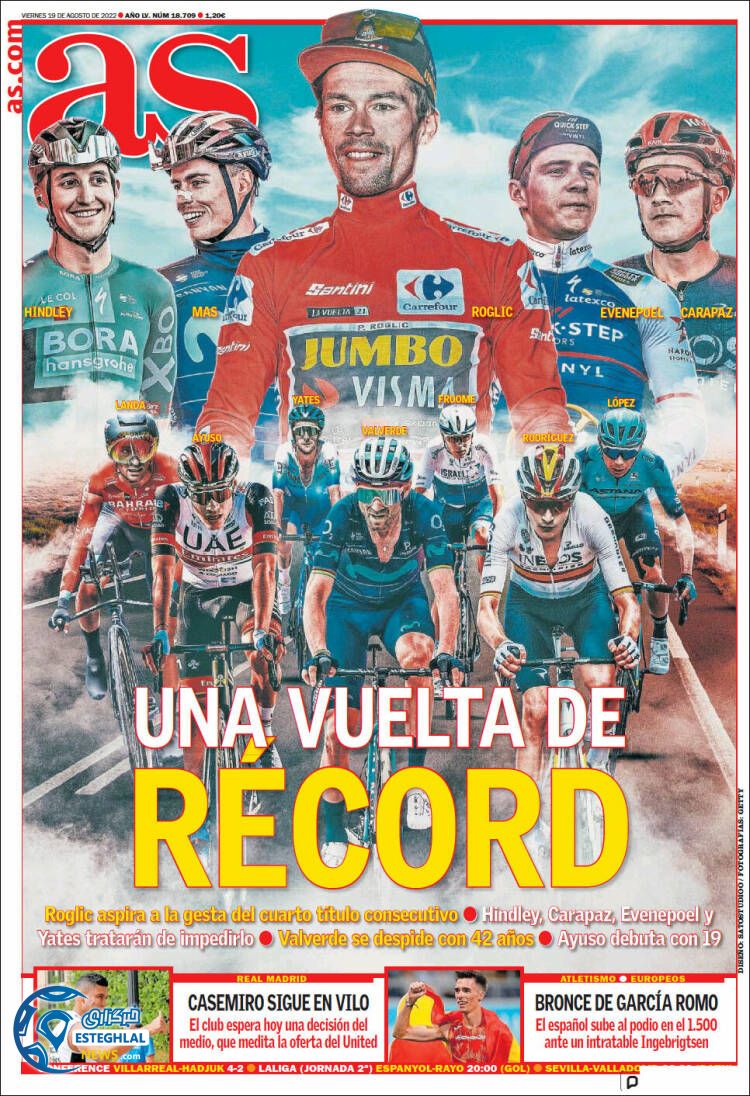 روزنامه ورزشی آ س جمعه 28 مرداد 1401 