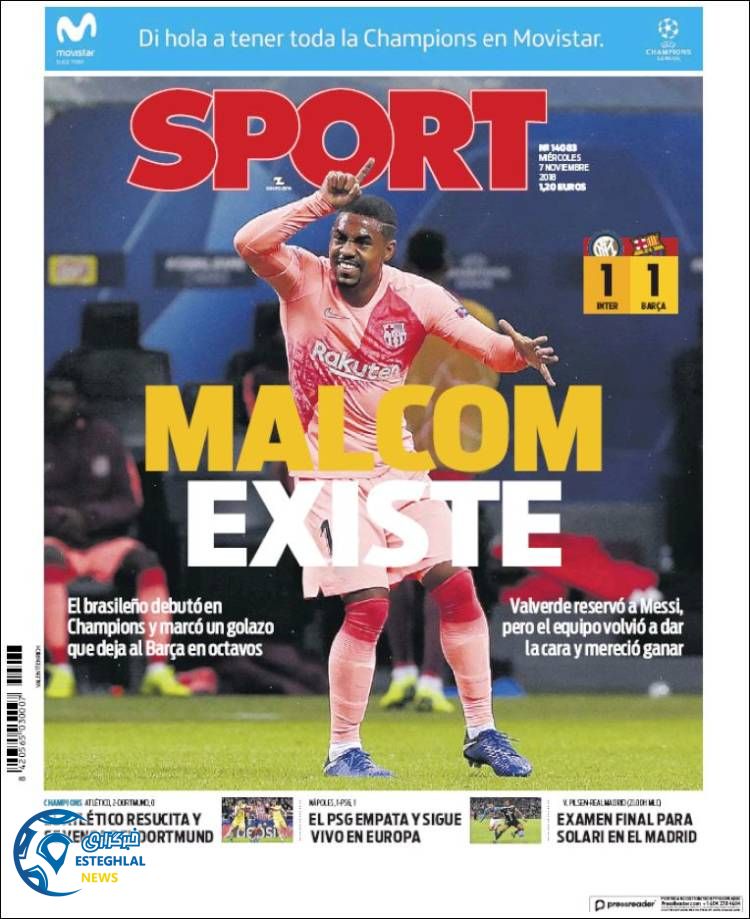 روزنامه ورزشی اسپورت چهارشنبه 16 آبان 1397