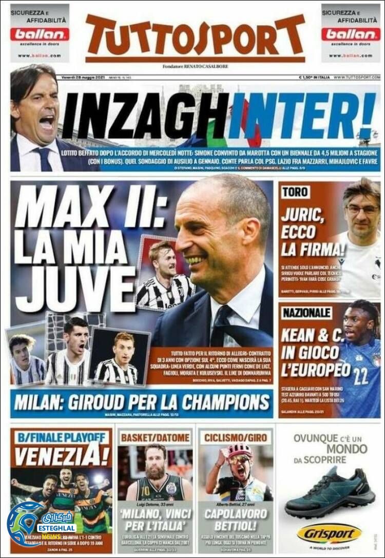 روزنامه ورزشی توتو اسپورت جمعه 7 خرداد 1400 