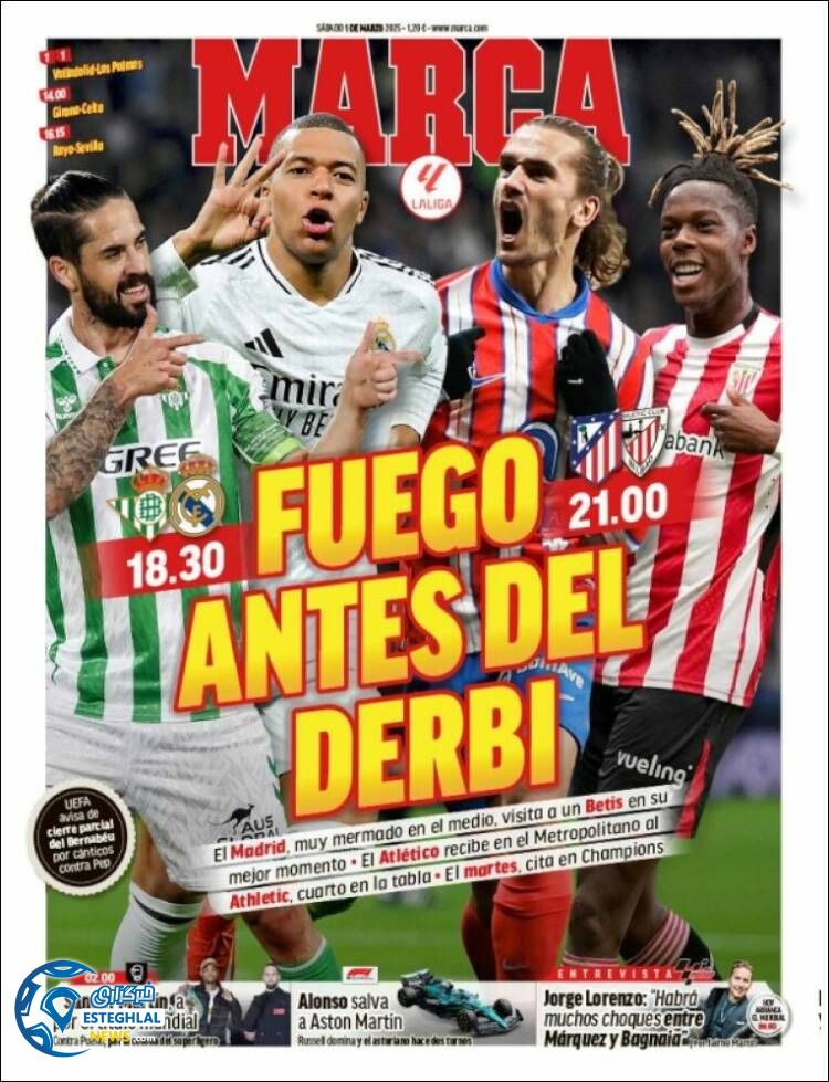 روزنامه  ورزشی مارکا شنبه 11 اسفند 1403 