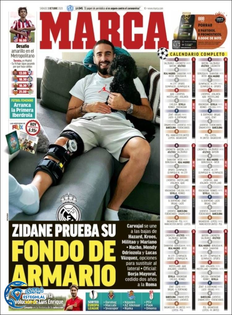 روزنامه ورزشی مارکا شنبه 12 مهر 1399